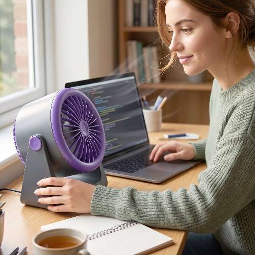 BreezeTilt — Personal Desktop Air Circulation Fan, USB Powered