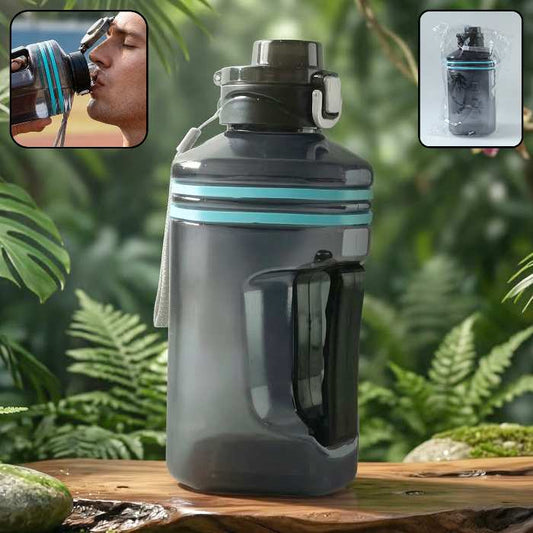 AquaGrip — Large Square Gallon Water Bottle with Handle, 1500ml