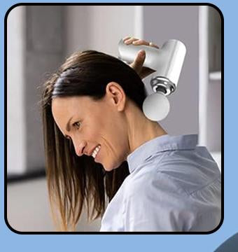 PowerRelax Mini Massage Gun – Portable Deep Tissue Percussion Massager with 4 Attachment Heads