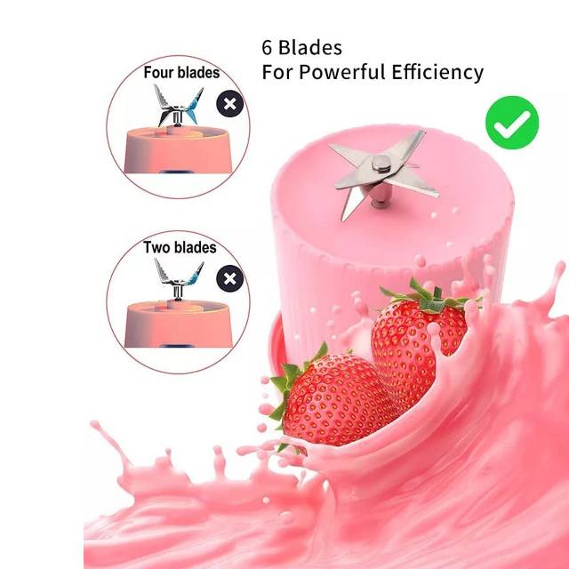 NutriBlend — Portable USB Rechargeable Blender, 420ml, 6 Blades