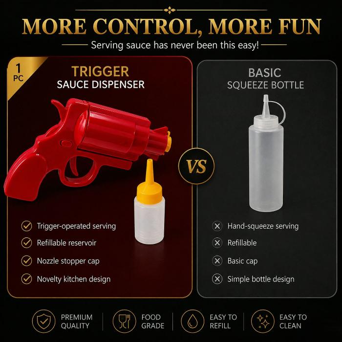 SauceShot — Trigger Ketchup & Sauce Dispenser Gun, Refillable