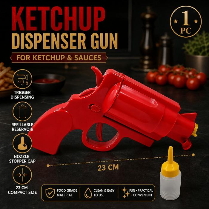 SauceShot — Trigger Ketchup & Sauce Dispenser Gun, Refillable