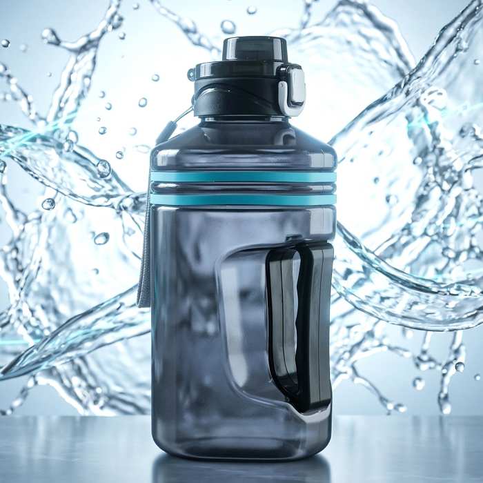AquaGrip — Large Square Gallon Water Bottle with Handle, 1500ml