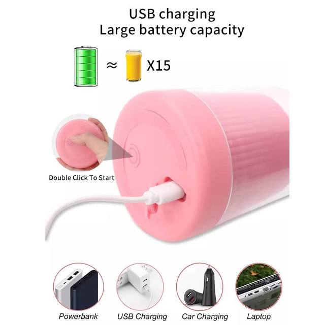 NutriBlend — Portable USB Rechargeable Blender, 420ml, 6 Blades